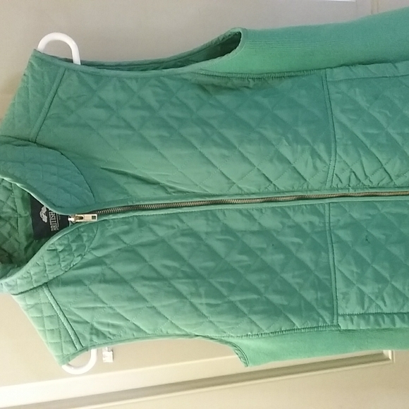 British Khaki Green Quilted Vintage Vest - Picture 4 of 7